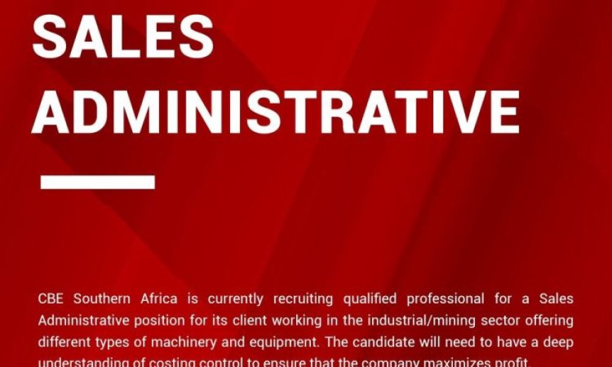 Vaga – administrativo de vendas para Maputo/ Sales Administrative