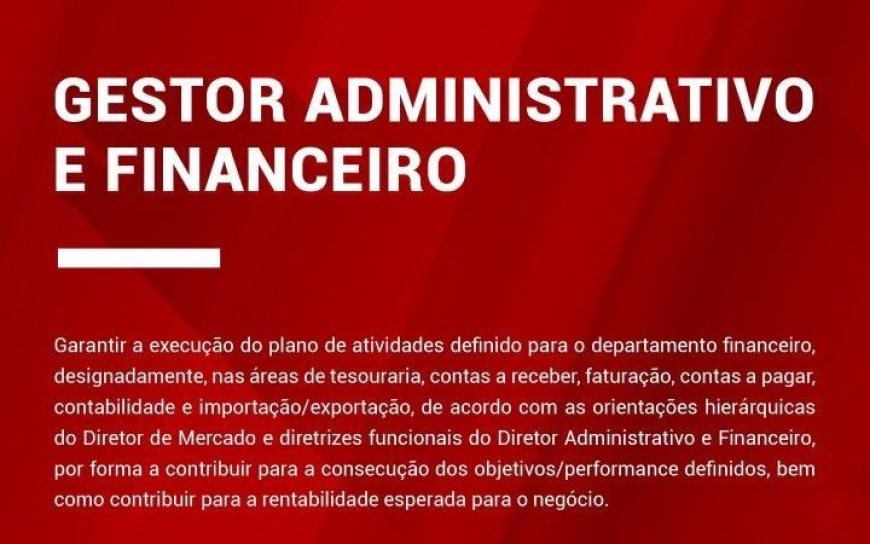 Vaga – Gestor Administrativo e Financeiro